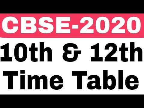  CBSE 10th & 12th Class Exam Time Table 2020