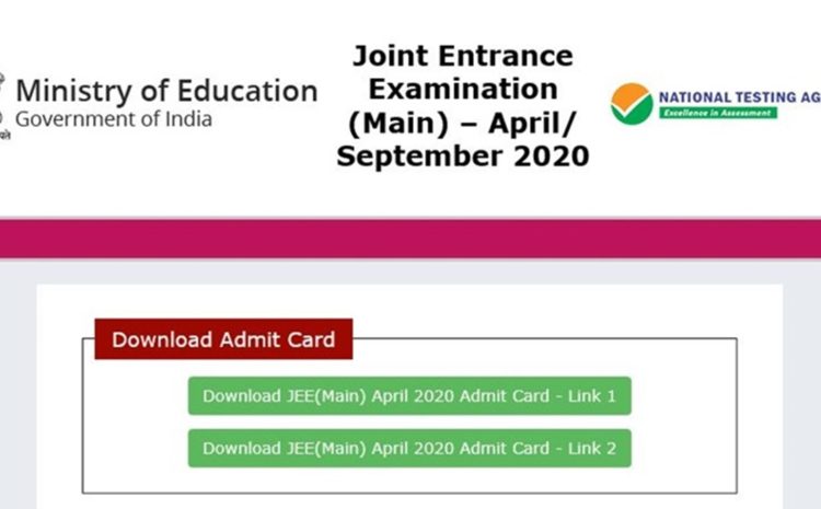 JEE Mains 2020 admit card released at jeemain.nta.nic.in, download now