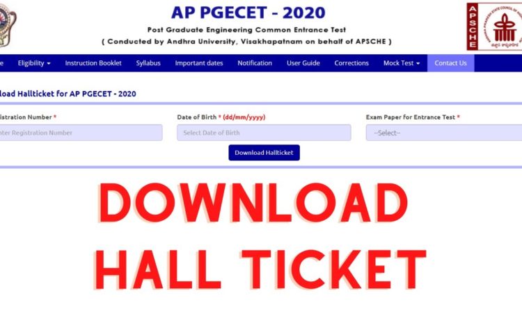  AP PGECET Admit card 2020 released Download Here exam-results.in