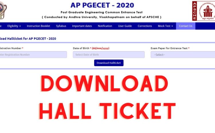 AP PGECET Admit card 2020 released Download Here exam-results.in