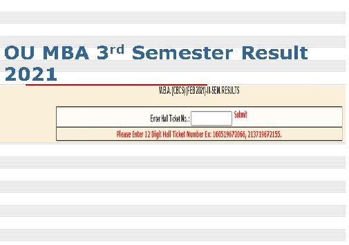  Osmania University MBA 3rd Sem Feb 2021 Exam Results