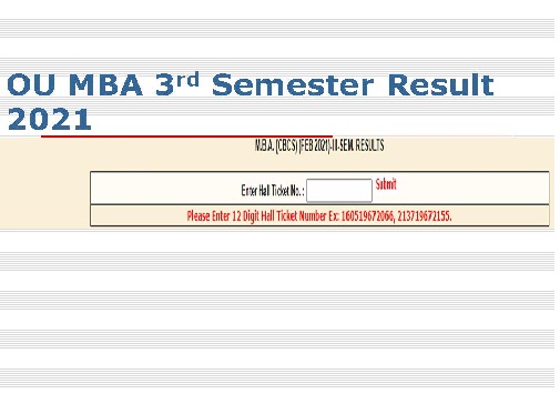 Osmania University MBA 3rd Sem Feb 2021 Exam Results