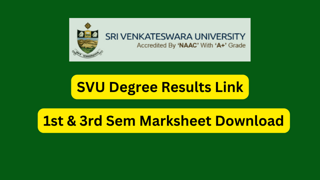 Sri Venkateswara University MLISC 1st & 3rd Sem Exam May 2023 Results