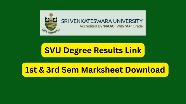  Sri Venkateswara University MLISC 1st & 3rd Sem Exam May 2023 Results