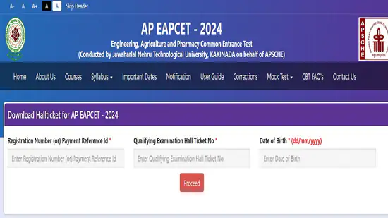 AP EAMCET Hall Ticket 2024 Download